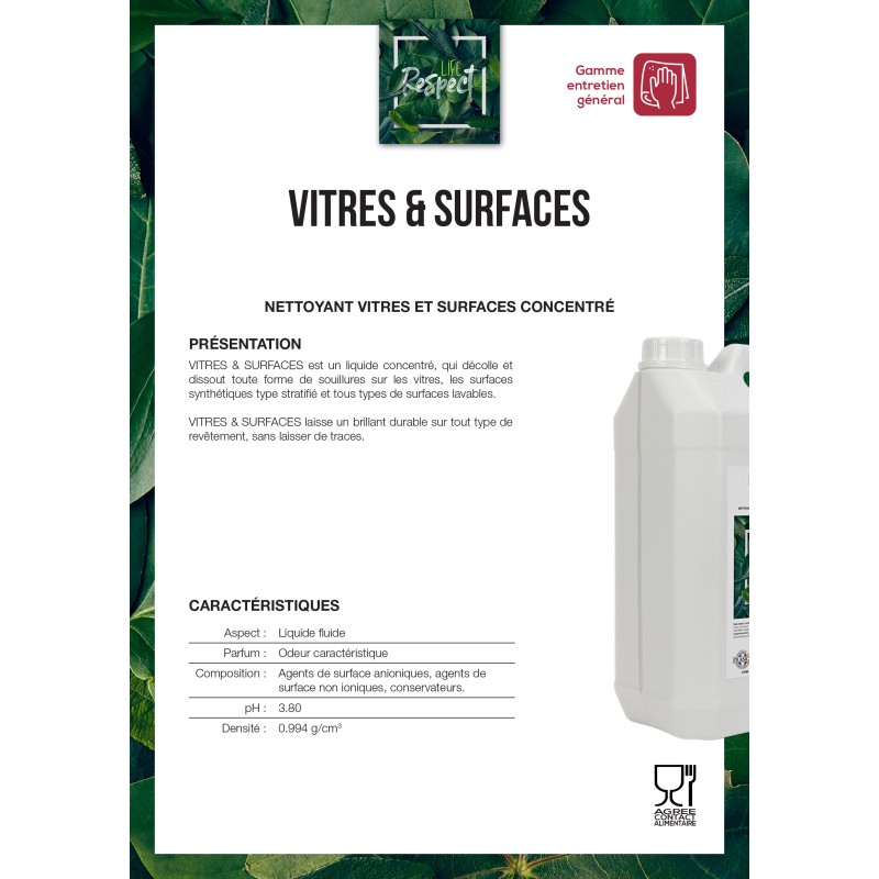 LIQUIDE VITRES carton de 4 bidons en  5l